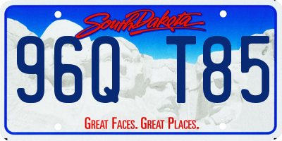 SD license plate 96QT85