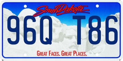 SD license plate 96QT86