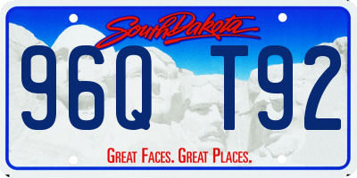 SD license plate 96QT92