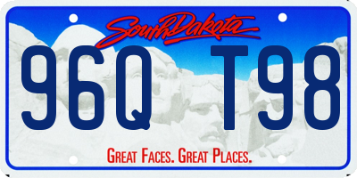 SD license plate 96QT98