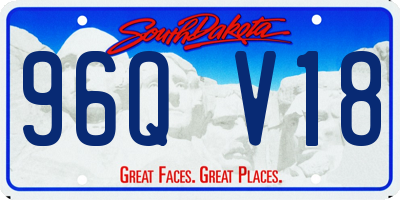 SD license plate 96QV18
