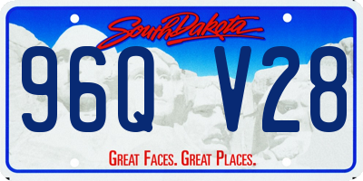 SD license plate 96QV28