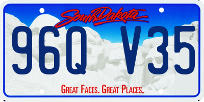 SD license plate 96QV35