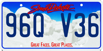 SD license plate 96QV36