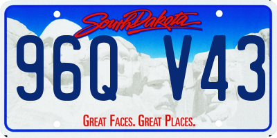 SD license plate 96QV43