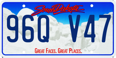SD license plate 96QV47
