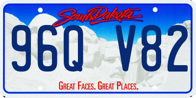 SD license plate 96QV82