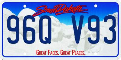 SD license plate 96QV93