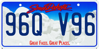 SD license plate 96QV96