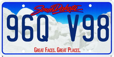 SD license plate 96QV98