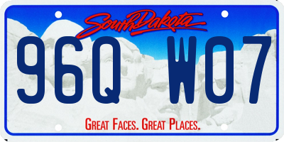 SD license plate 96QW07
