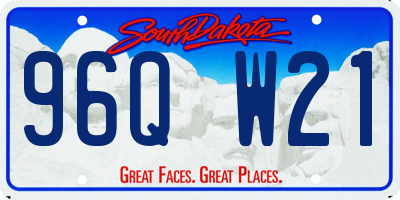 SD license plate 96QW21