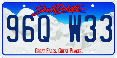 SD license plate 96QW33