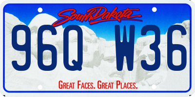 SD license plate 96QW36