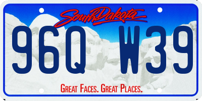 SD license plate 96QW39