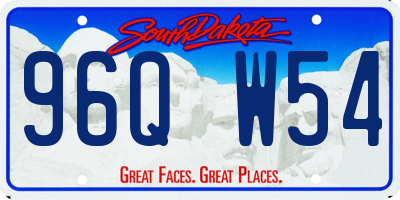 SD license plate 96QW54