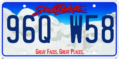 SD license plate 96QW58