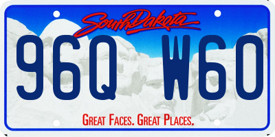 SD license plate 96QW60