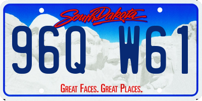 SD license plate 96QW61