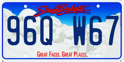 SD license plate 96QW67