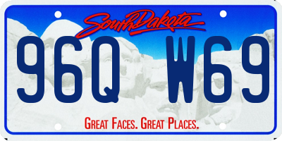 SD license plate 96QW69