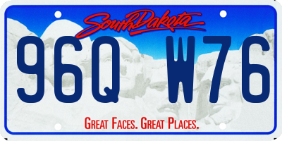 SD license plate 96QW76