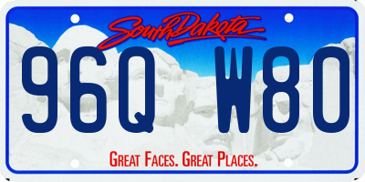 SD license plate 96QW80