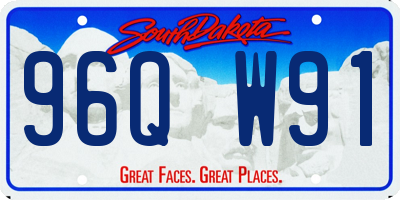 SD license plate 96QW91