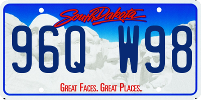 SD license plate 96QW98