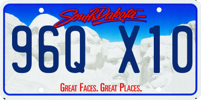 SD license plate 96QX10