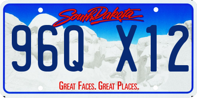 SD license plate 96QX12