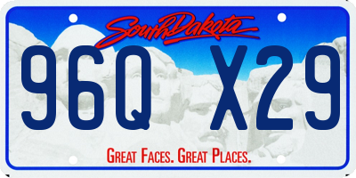 SD license plate 96QX29