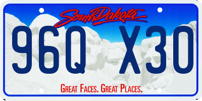 SD license plate 96QX30
