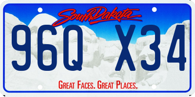 SD license plate 96QX34
