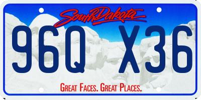 SD license plate 96QX36