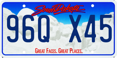 SD license plate 96QX45
