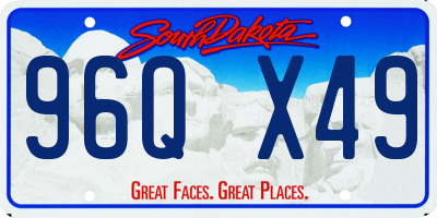 SD license plate 96QX49