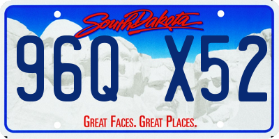 SD license plate 96QX52