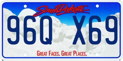 SD license plate 96QX69