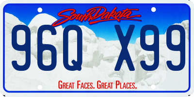 SD license plate 96QX99