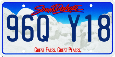 SD license plate 96QY18