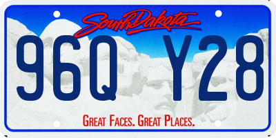SD license plate 96QY28
