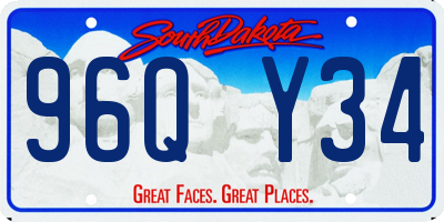 SD license plate 96QY34