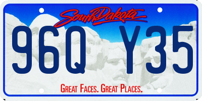 SD license plate 96QY35