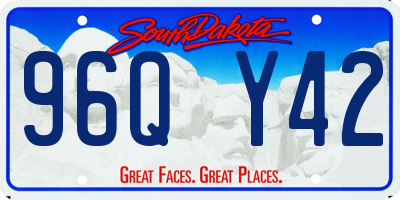 SD license plate 96QY42