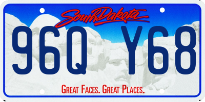 SD license plate 96QY68