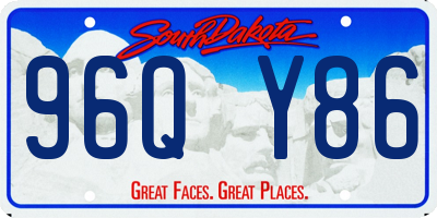 SD license plate 96QY86