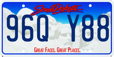 SD license plate 96QY88