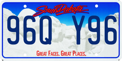 SD license plate 96QY96