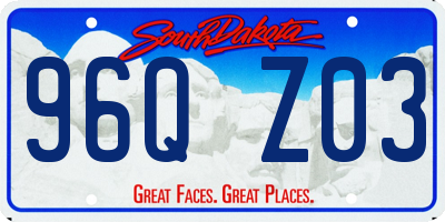 SD license plate 96QZ03